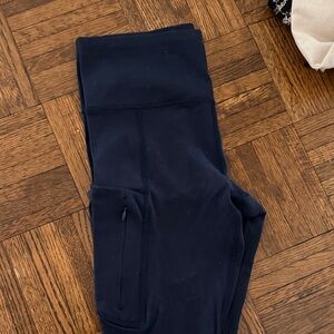Athleta Navy High-Waist Leggings with Side Pocket